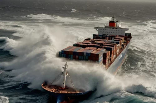 ship in storm
