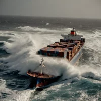 ship in storm